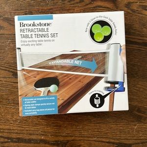 Brookstone retractable table tennis set